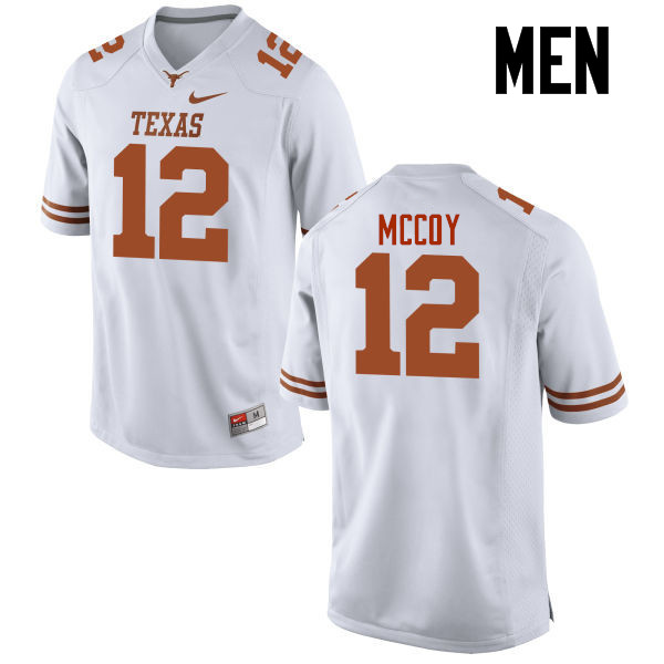 Men #12 Colt McCoy Texas Longhorns College Football Jerseys-White - Click Image to Close
